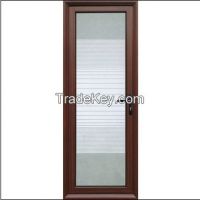 Aluminum Alloy Casement Door - Floral Pattern Glass