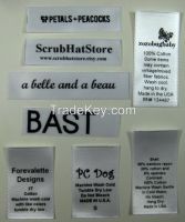 Hot Selling Woven Satin And Cotton Labels For Garment And Fashion Accessories And Footwear Labels