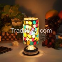 Glass Artworks Mosaic Nigth Table Lamp