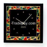 Wall clock made of glass with the addition of gold S-Interiors Antonio Complimento 1