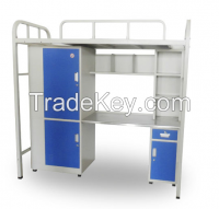 Iron apartment bed with desk and wardrobe From China