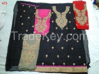 Indian unsticthed zari salwar suits