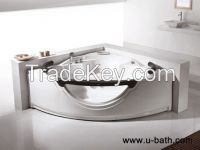 U-BATH Sector Shaped Acrylic and Glass Indoor Whirlpool Hot Tub , Massage Bathtub