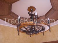 Wrought Iron Wagon Wheel Chandelier