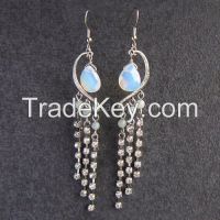 Lady's Gemstone opal rhinestone filled earrings and sets