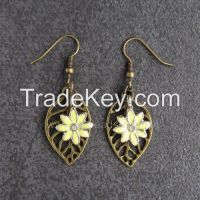 Retro Style Brass Alloy Owls Shape Hooped Earrings