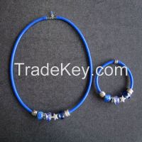 Glass Beaded Necklace And Bracelet Jewelry Sets For Kids