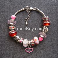 Customize Gemstone Heart Design Friendship Bracelets With Letters