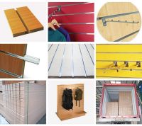 Factory Supply Melamine MDF Slatwall with Aluminium Hook Inserts for Shop