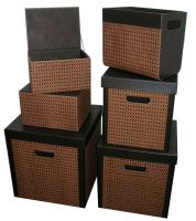 Woven Paper / Faux Leather Storage