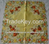 Purple Yellow Embroidery Lace Tablecloth