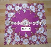 purple yellow embroidery lace tablecloth From China