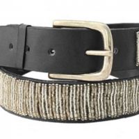 Beaded Leather Belt