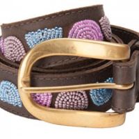 Beaded Leather Belt