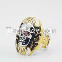 Fashion golden Halloween skull ring for wholesale