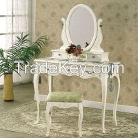 Makeup Mirror Table Vanity Set W/Stool