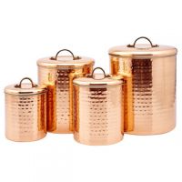 Old Dutch Hammered Copper Canister Set