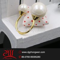 hot sale stainless steel  imitation pearl ring for women