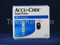 100 CU-CHEK SMARTVIEW DIABETIC TEST STRIPS Retail Box