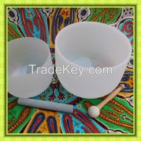 Frosted Quartz  Crystal Singing Bowls 