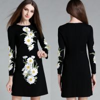 long sleeve french fashion clothing women clothes ladies embroidered dress