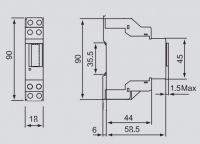 1 Module Single Phase Din rail energy meter 