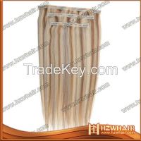 100% remy human hair extension clip in hair
