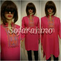  Ladies embroidered stitched short kurtis