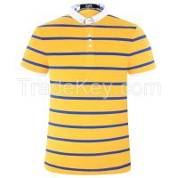 2015 summer new high-grade cotton striped short sleeved T-shirt colla