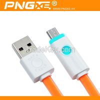 Guangzhou PNGXE 1M Flat design micro usb Charger Cable with LED for Samsung