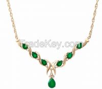 EMERALD &amp; DIAMOND NECKLACE