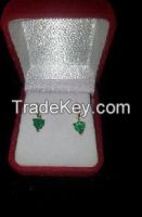 2.87 CT Emerald Hearts &amp;amp; Diamond Earrings