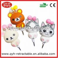 Cute Style Hot Selling Retractable Earphone