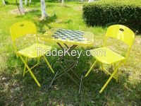 Three-piece combination indoor balcony chairs folding chairs balcony terrace furniture tea table and chairs for outdoor din