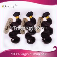 2016 iBeauty wholesale cheap good remy virgin hair brazilian hair body wave hair weave