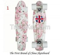 Water Transfer Print Penny Board For Flower