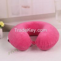 U shape colorfur travel pillow/neck pillow, could with customized logo embroidery