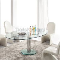 New Design L865 Modern Clear Glass Top Dining Table