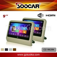 9 inch stereo car headrest monitor with USB SD in car Karaoke system