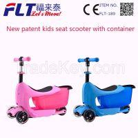 New stylish design best 3 in 1 kids scooter  with seat and container for sale