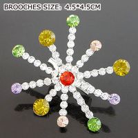 Gold-plated Rhinestone Christmas Snowflake Brooch