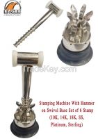 Stamping Machine With Hammer on Swivel Base Set of 6 Stamp - Jewellery Tools In India 