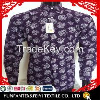 2015 latest long sleeve fashion casual cotton printed shirt