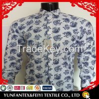 Casual cotton white printed shirt 