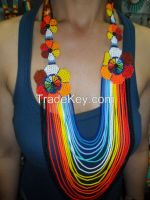 NATIVE INDIGENOUS BEADED NECKLACE COLOMBIA-SEEDS
