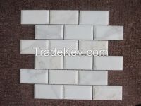 Calacatta Gold Marble Subway Brick Mosaic Tile